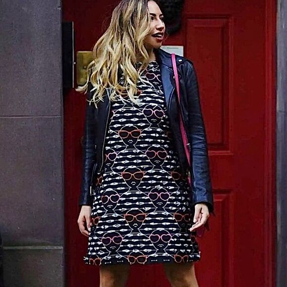 Anthropologie Dress Hutch Face Sunglass Print Dress Size XS BLOGGER FAVORITE - Picture 4 of 14